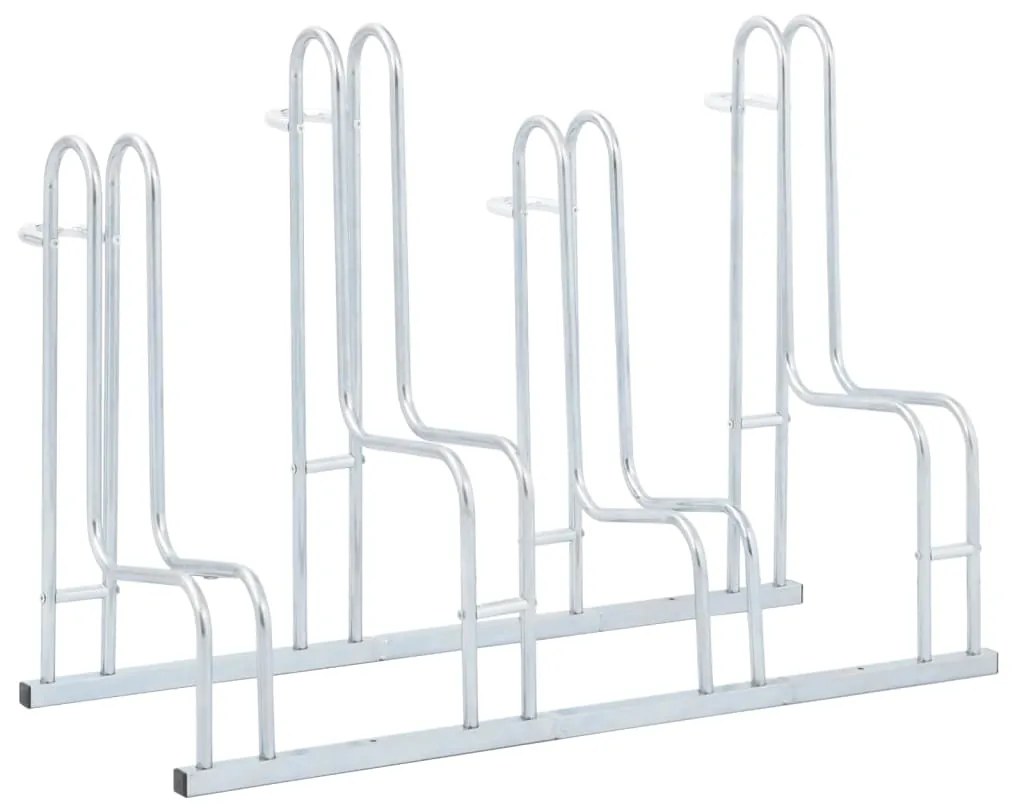 vidaXL Suporte independente para 4 bicicletas aço galvanizado