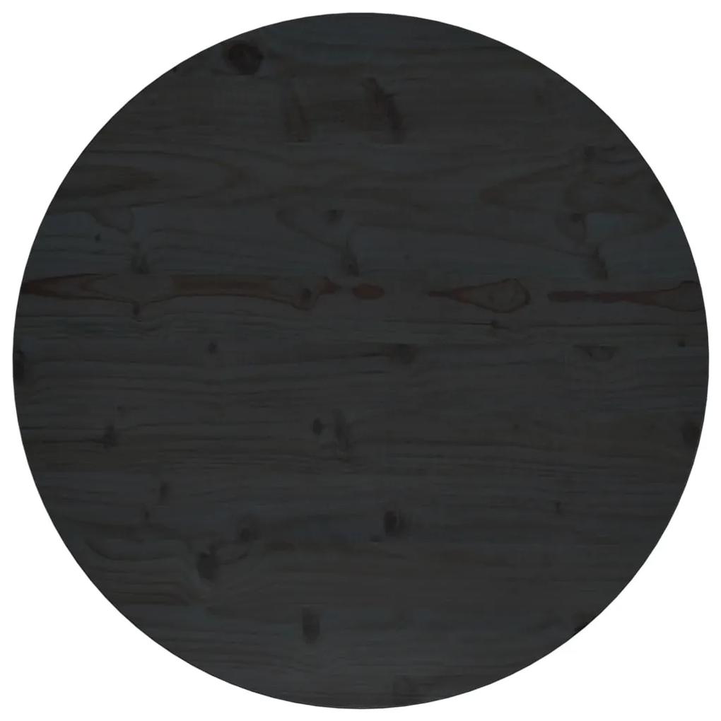 Tampo de mesa pinho maciço Ø70x2,5 cm preto