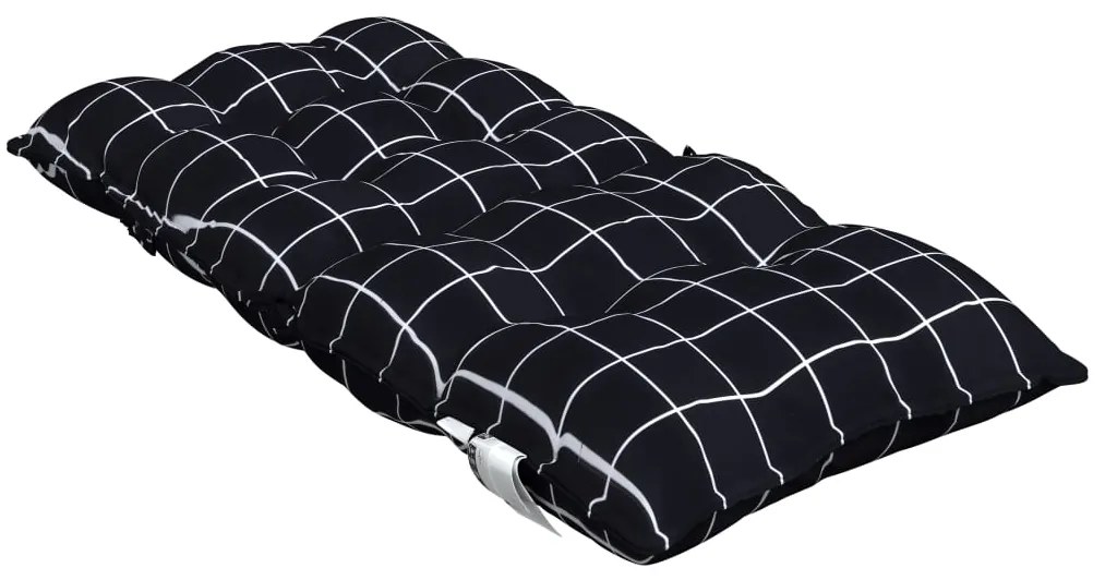 Almofadões cadeira encosto baixo 6 pcs oxford xadrez preto