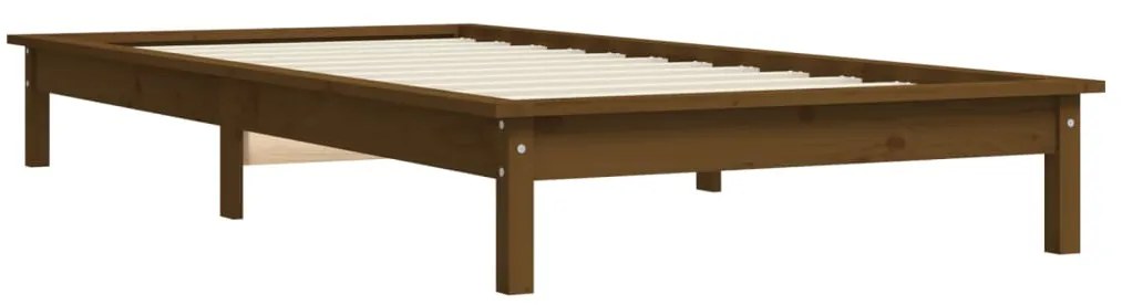 Estrutura cama pequena solteiro 75x190 cm pinho castanho mel