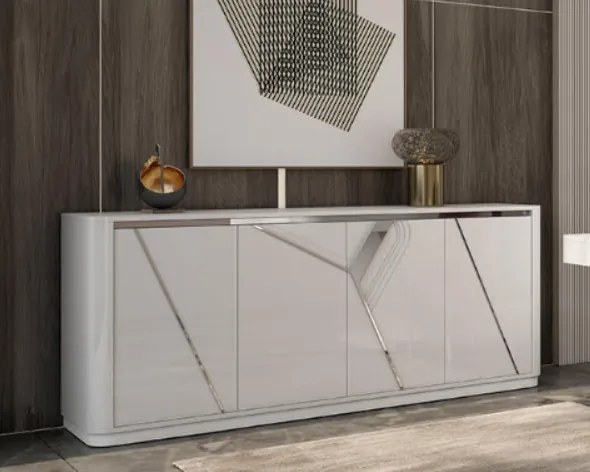 Aparador Toronto 02 (210cm | c/Rodapé | Lacado | Personalizável) 210x90x50cm