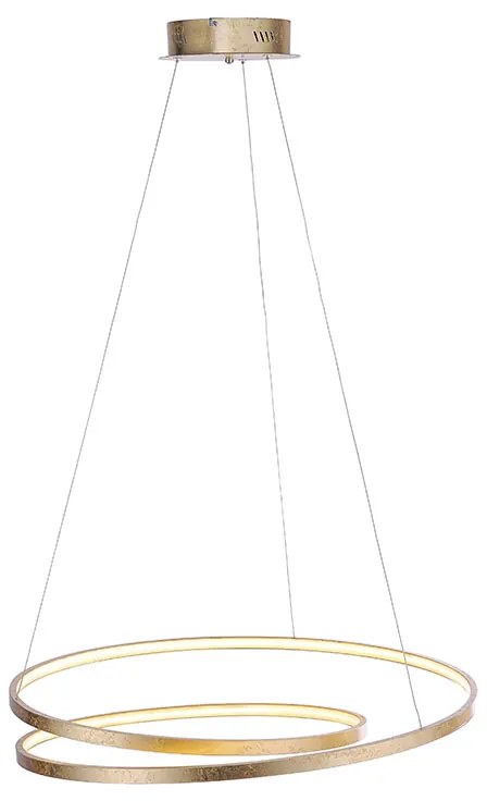 Candeeiro de suspensão de design dourado de 72 cm com LED regulável - Rowan Design