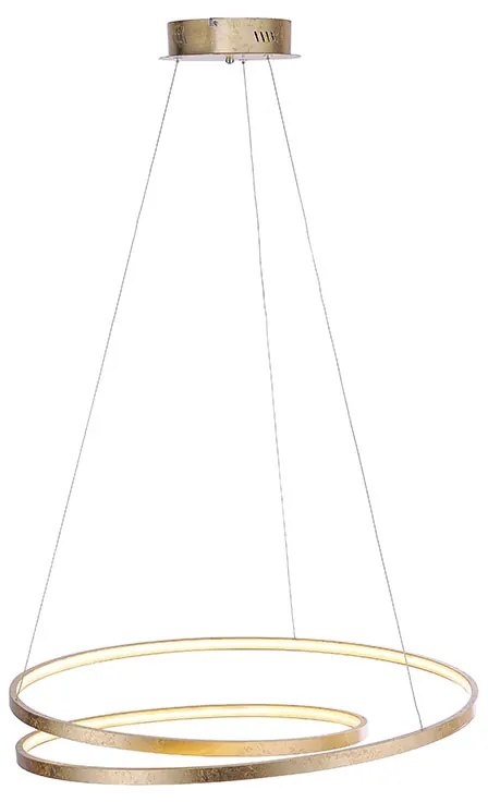 Candeeiro de suspensão design dourado 72 cm com LED regulável - Rowan Design