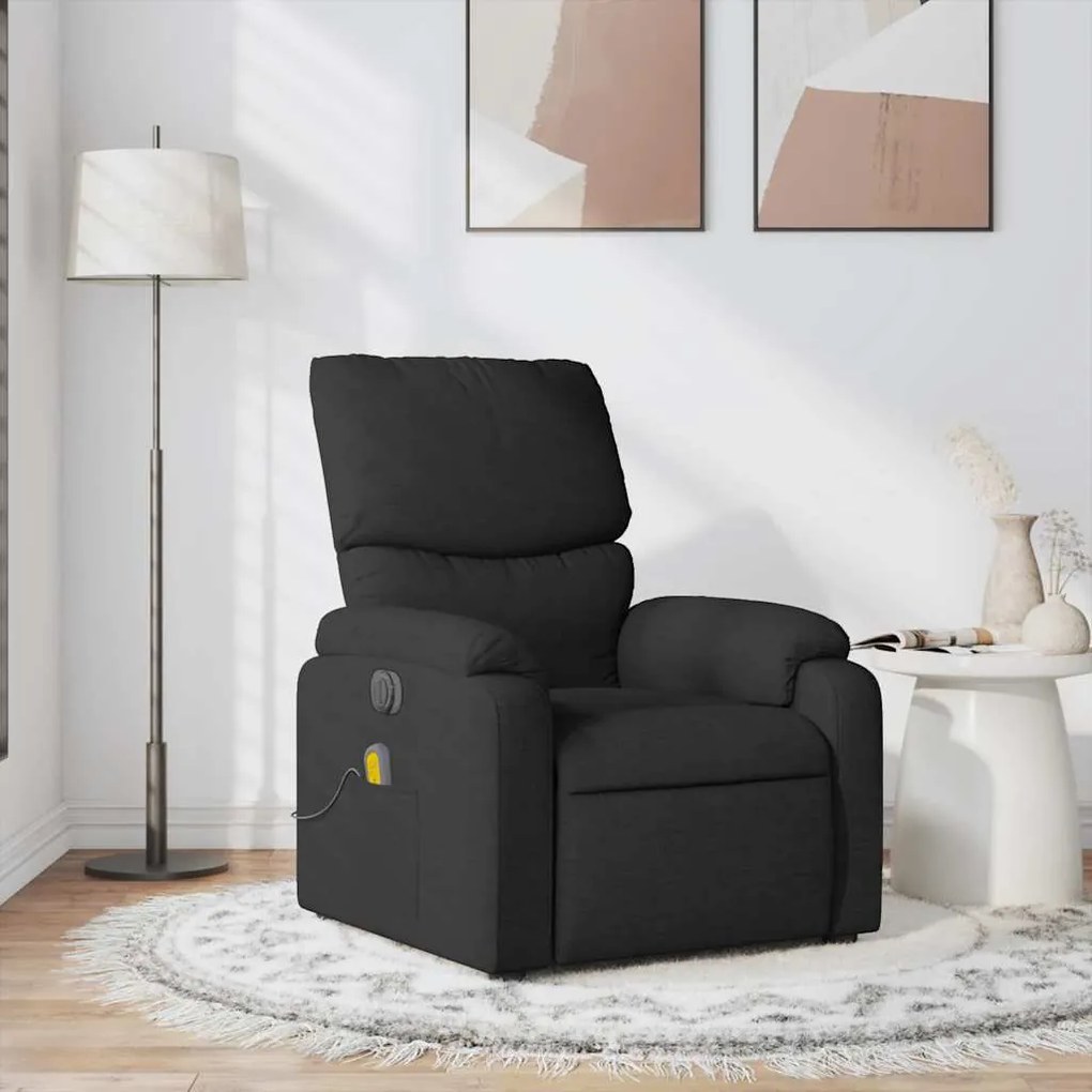 Poltrona de massagens reclinável tecido preto