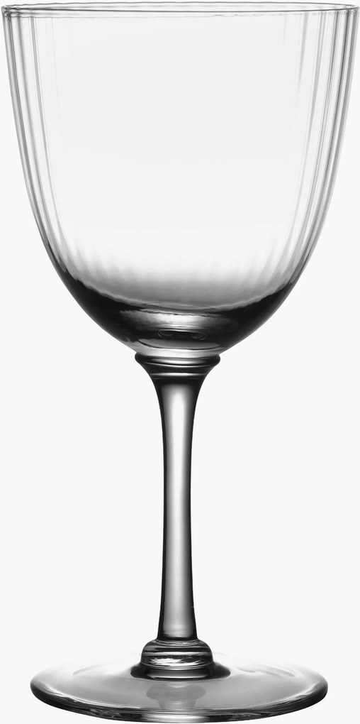 Copos de vinho branco em cristal artesanal Ripple, conjunto de 4