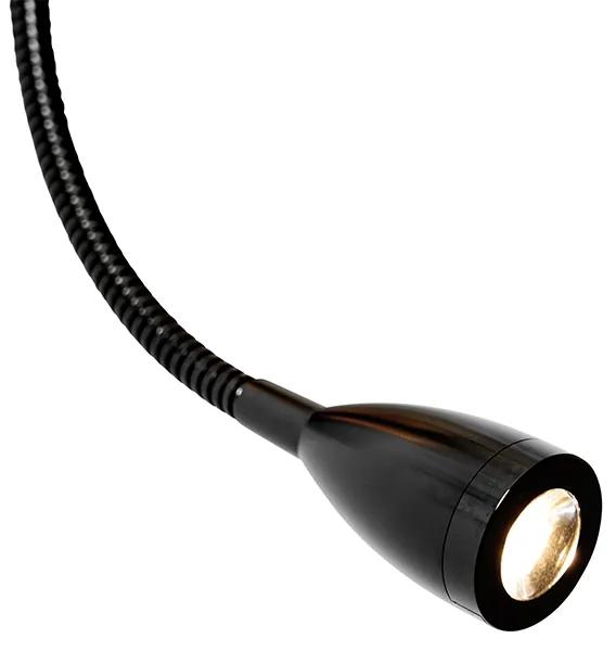 LED Candeeiro de parede preto com braço flexível e abajur dourado 15 cm - Brescia Moderno,Design