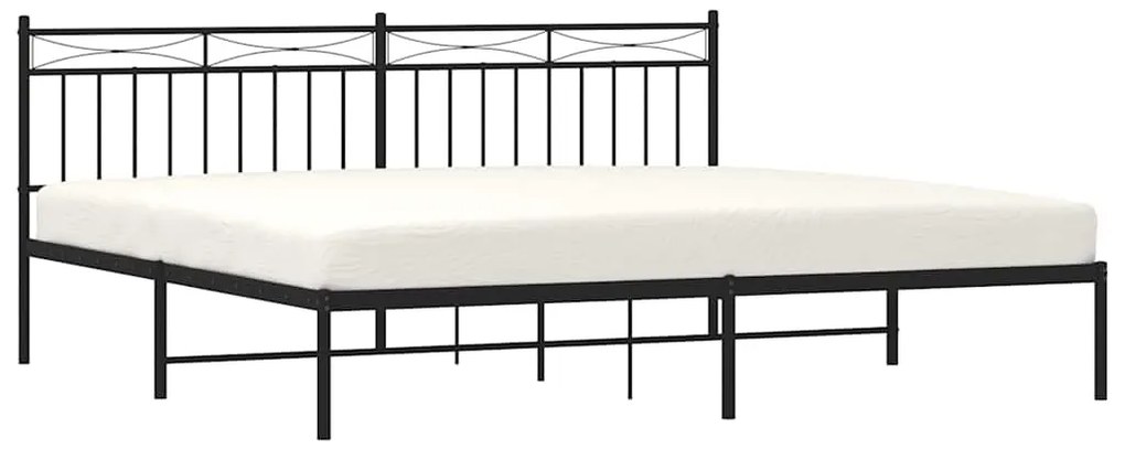 Estrutura de cama com cabeceira 193x203 cm metal preto