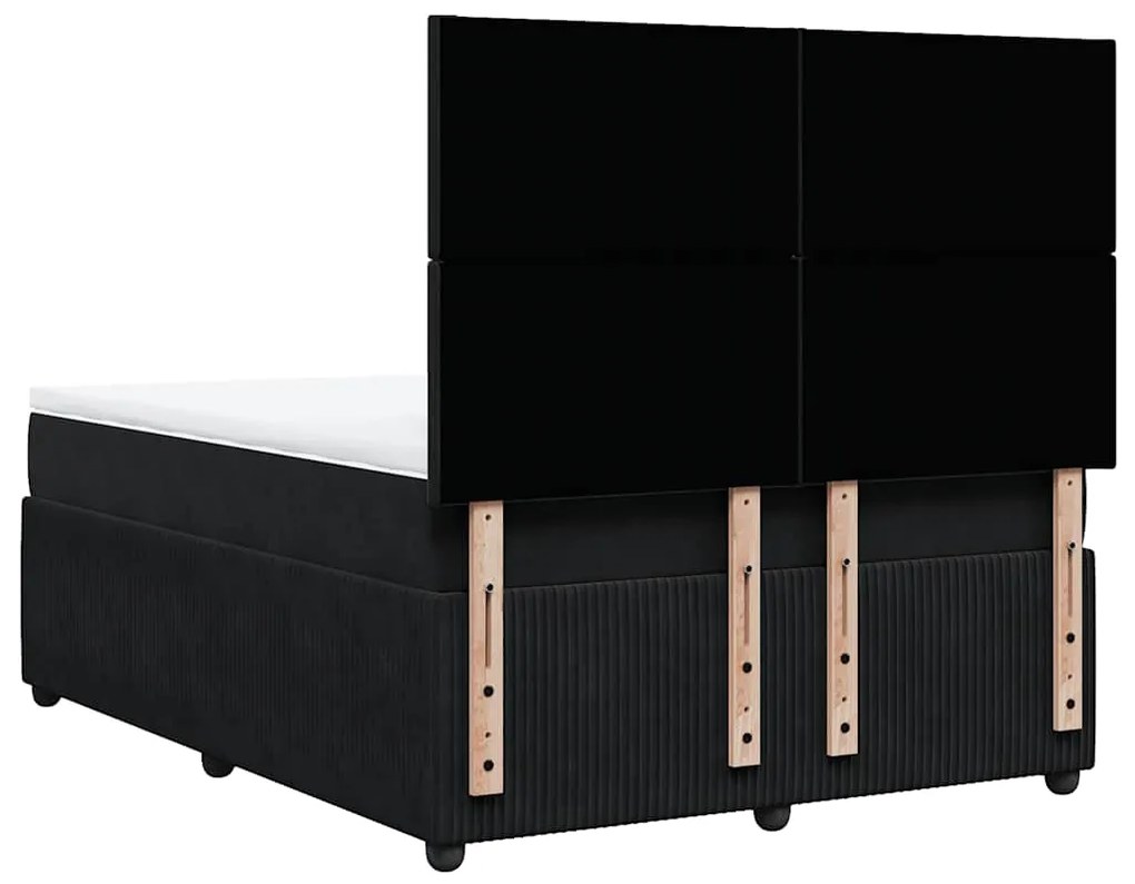 Cama com molas/colchão 140x190 cm veludo preto