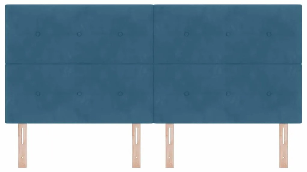 Cabeceira LED vidaXL Azul Escuro 100 cm Veludo