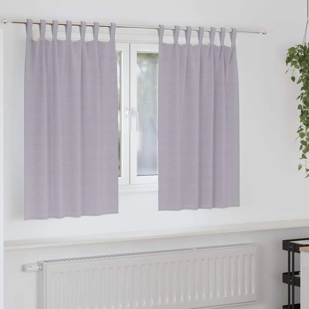 vidaXL Cortinas com cortinas 2 pcs Cinza Metálico Poliéster