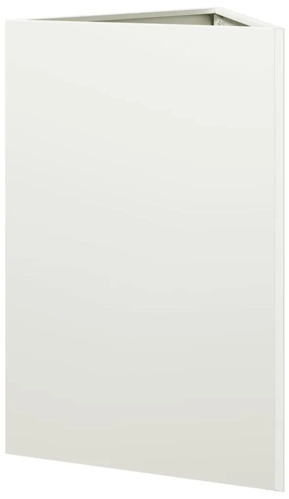 Vaso/floreira de jardim triangular 50x43x75 cm aço branco