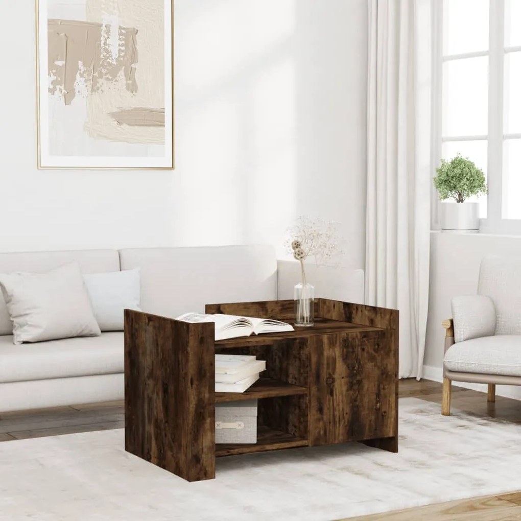 Mesa de centro 80x50x50 cm derivados de madeira carvalho fumado