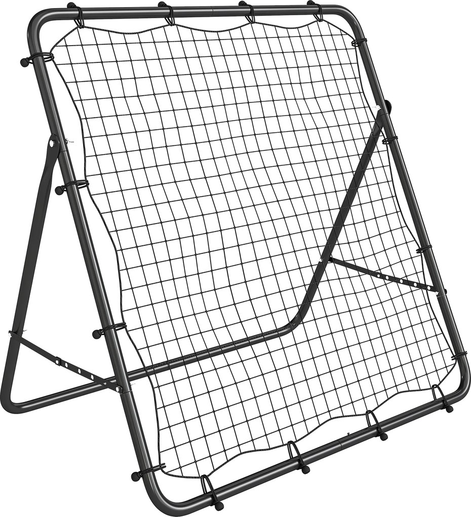 SPORTNOW Baliza Dobrável Rede de Treino de Futebol com Ângulo Ajustável em 5 Níveis com Estrutura de Aço 120x73x112 cm Preto | Aosom Portugal