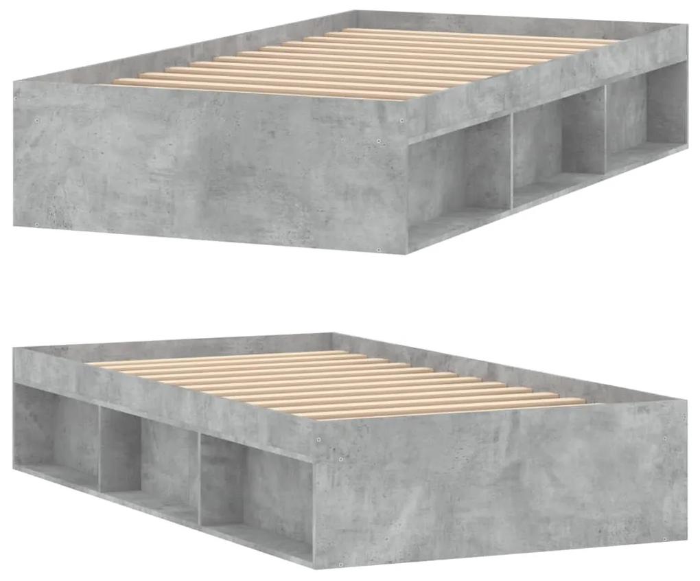 Estrutura de cama 90x200 cm cinza cimento
