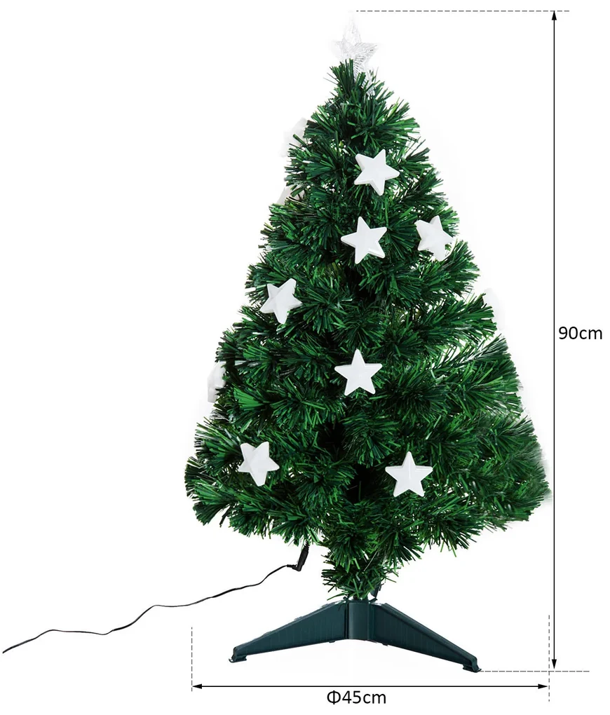 Árvore de natal pequena artificial ø40x90cm com luzes led 11