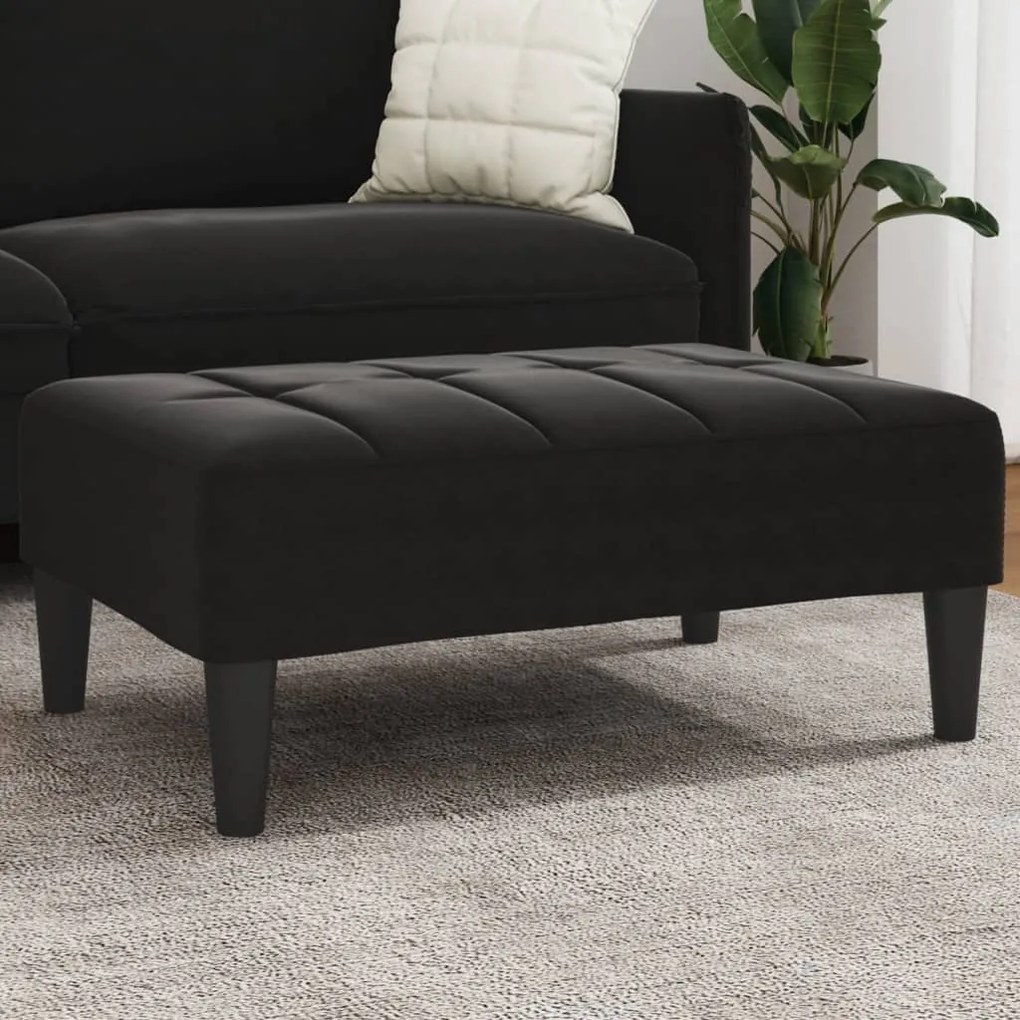 Apoio de pés 77x55x31 cm veludo preto