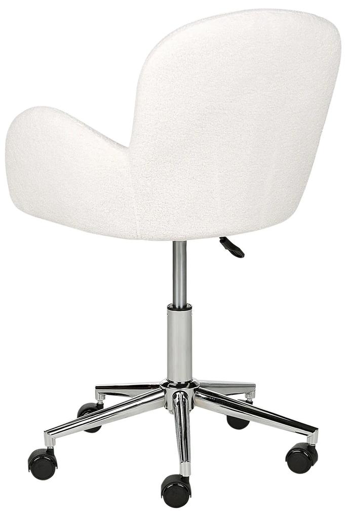 Cadeira de escritório em bouclé branco PRIDDY Beliani