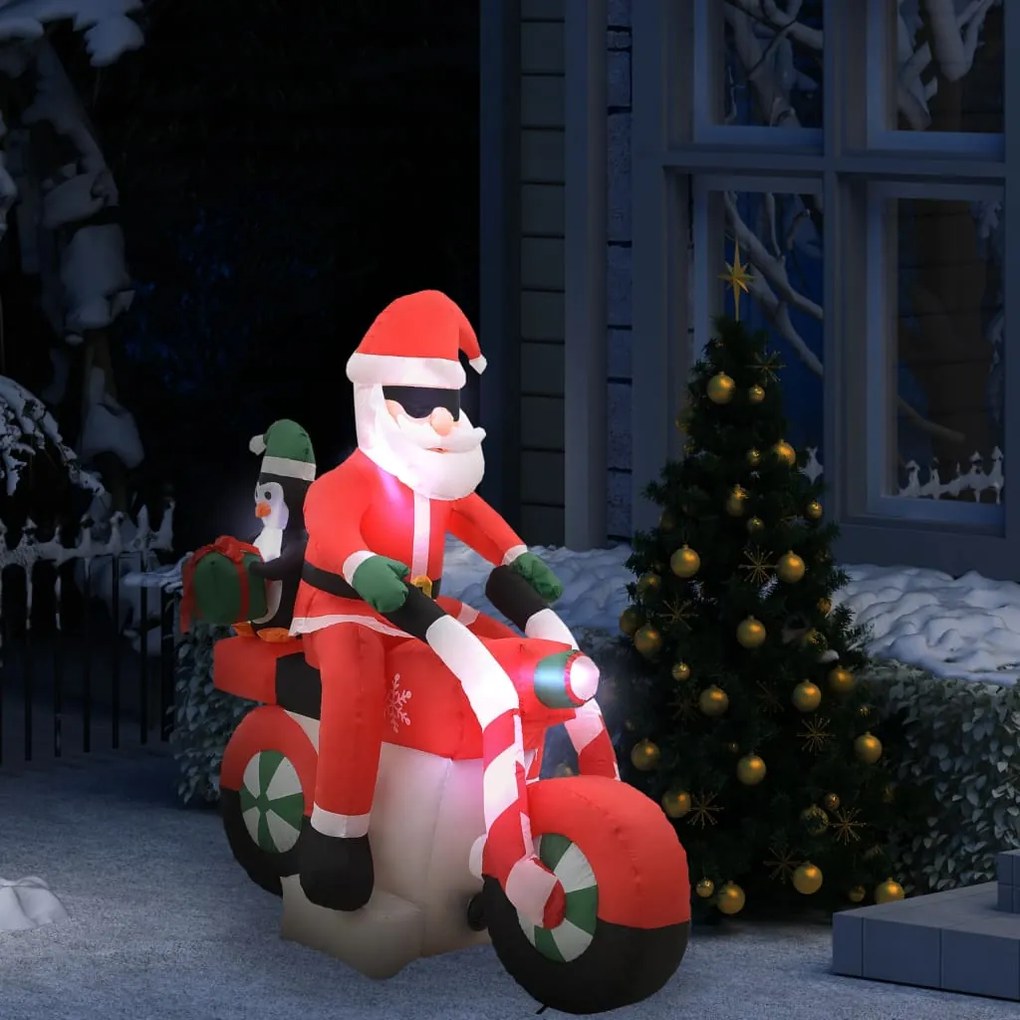 289304 vidaXL Pai Natal de mota insuflável LED IP44 160 cm