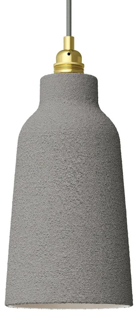Abajur de cerâmica Bottle, coleção Materia - Fabricado na Itália - Efeito cimento - Branco