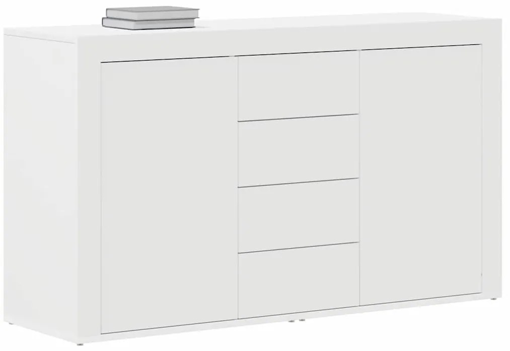 Aparador Branco Branco Madeira 120 x 36 x 69 cm Armazenamento