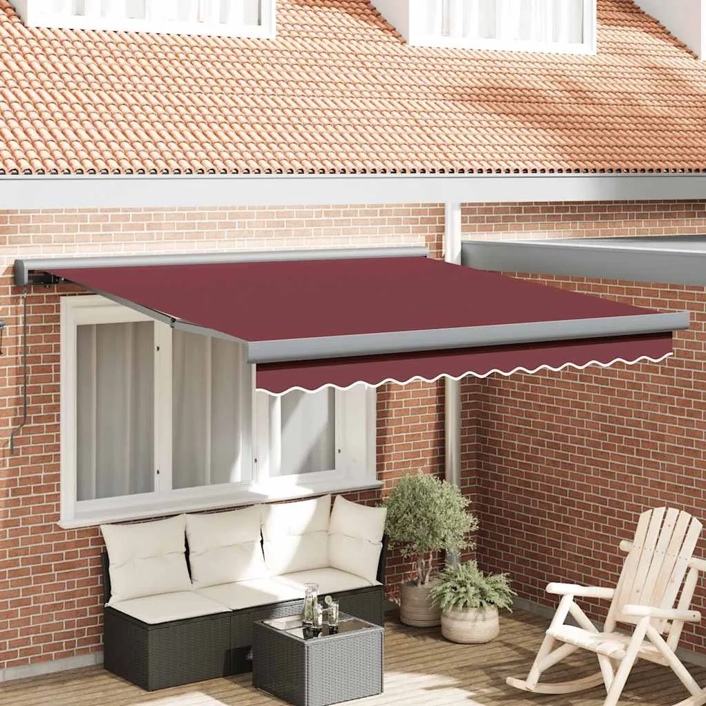 vidaXL Toldo retrátil manual 300x250 cm bordô