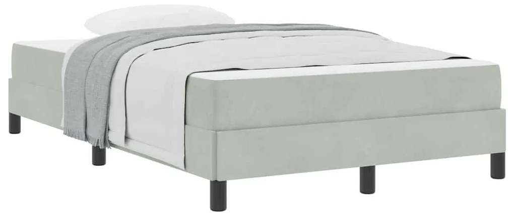 Cama box spring com colchão Cinzento-claro 120 x 200 cm Veludo