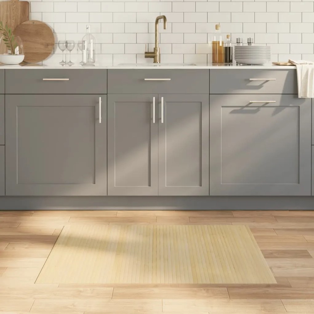 vidaXL Tapete retangular 70x100 cm bambu cor natural clara