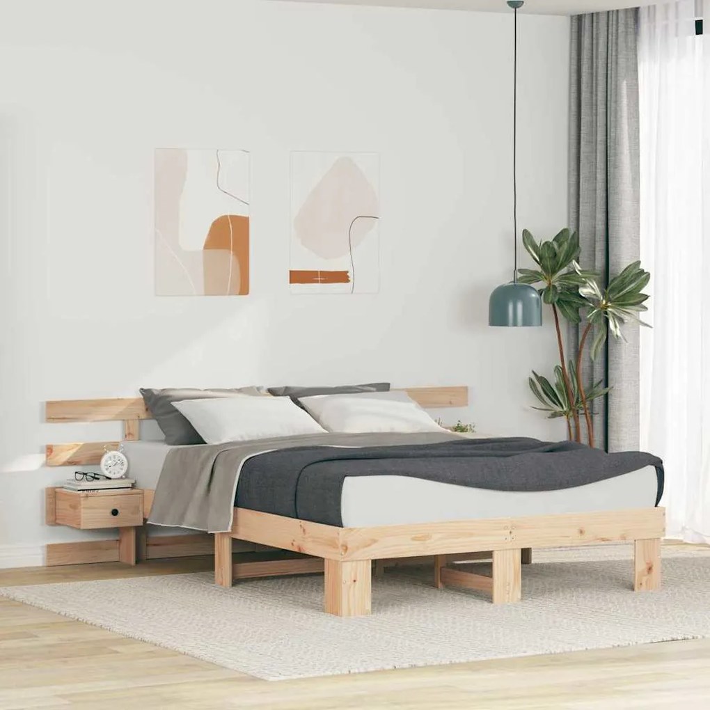 vidaXL Estrutura da Cama Castanho 160 x 200 cm Madeira de pinho maciça