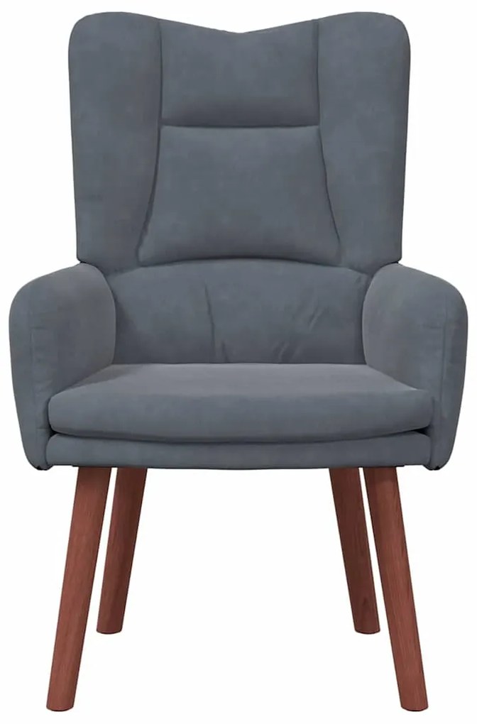 Cadeira Relaxante vidaXL Veludo Cinza Escuro