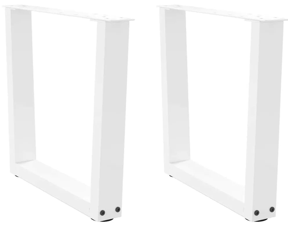 Mesa de jantar pernas 2pcs forma de V 60x(42-43,3)cm aço branco