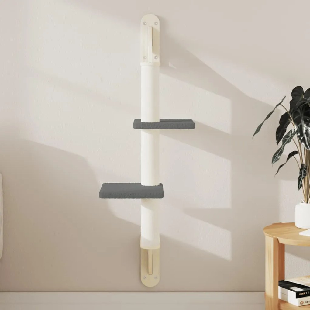vidaXL Árvore parede p/ gatos c/ poste arranhador 108 cm cinza-escuro