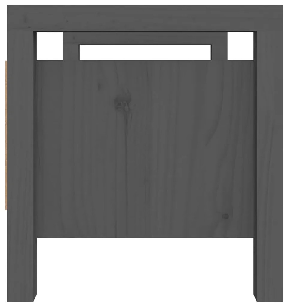 Banco de corredor 80x40x43 cm madeira de pinho maciça cinzento