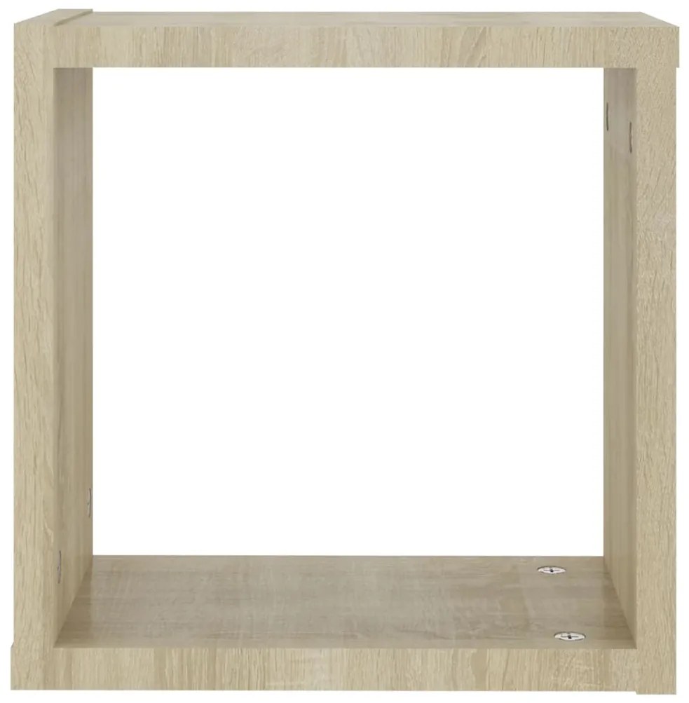 Prateleiras de parede em forma de cubo 4 pcs 30x15x30cm sonoma