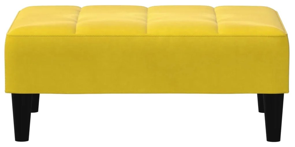 Apoio de pés 77x55x31 cm veludo amarelo