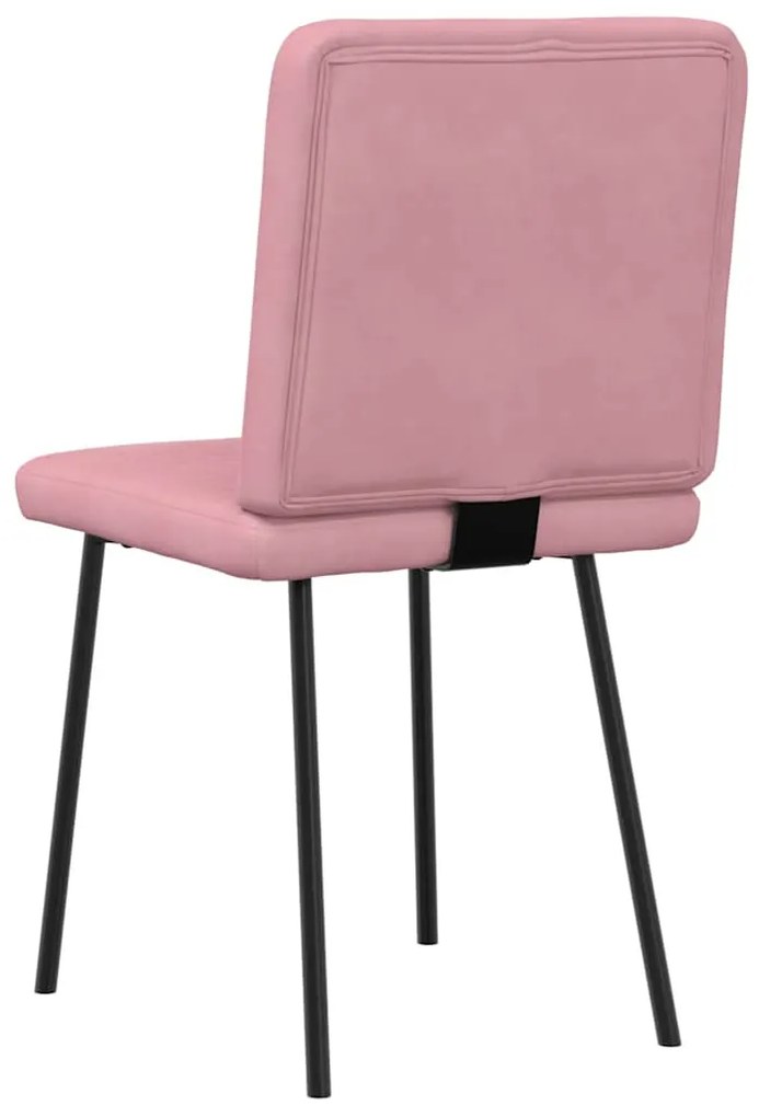 Cadeiras de jantar 4 pcs veludo rosa