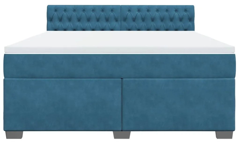 Cama com molas/colchão 180x200 cm veludo azul