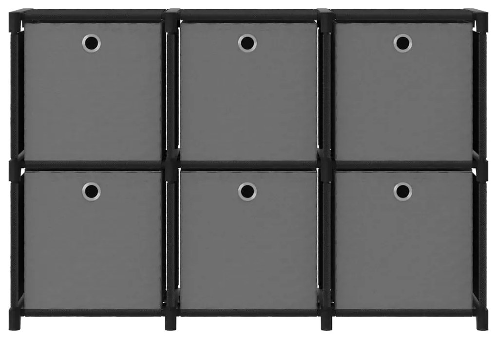 Unid. prateleiras 6 cubos c/ caixas 103x30x72,5cm tecido preto