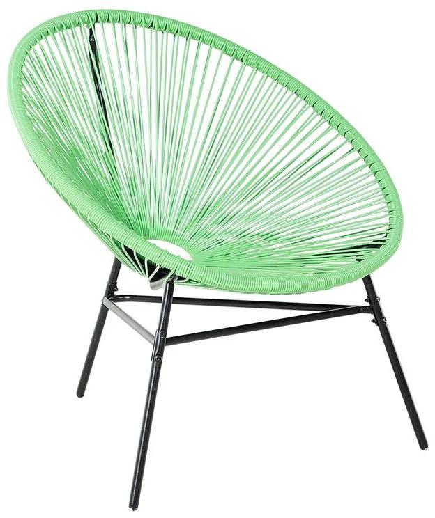 Cadeira de jardim em rattan verde ACAPULCO Beliani