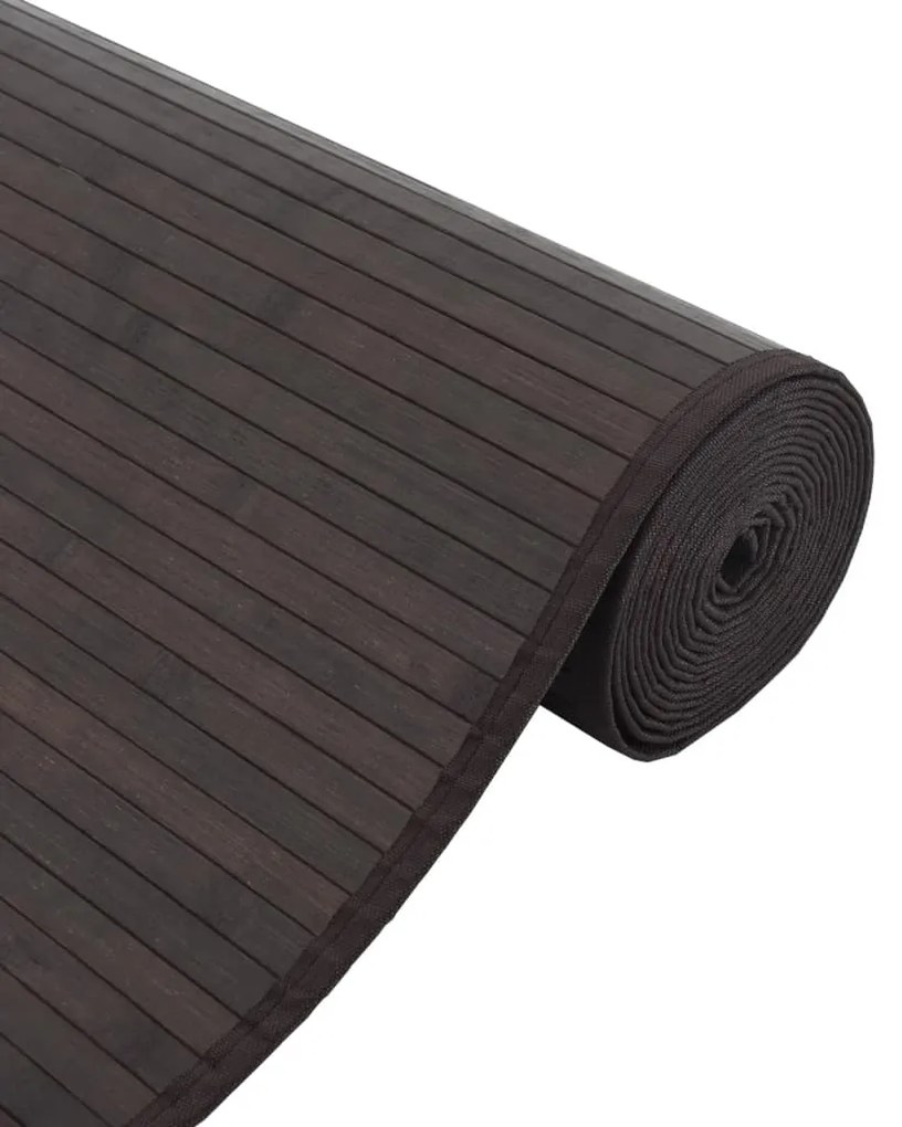 Tapete retangular 60x200 cm bambu castanho-escuro