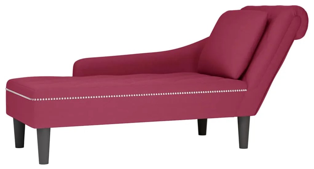Chaise lounge c/ almofada/apoio de braços direito veludo