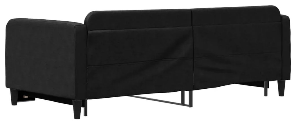 Sofá-cama com gavetão 90x200 cm tecido preto