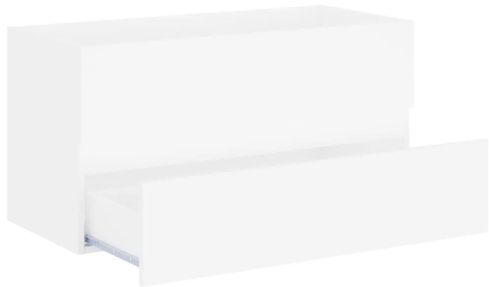 Armário de lavatório 90x38,5x45 cm derivados de madeira branco