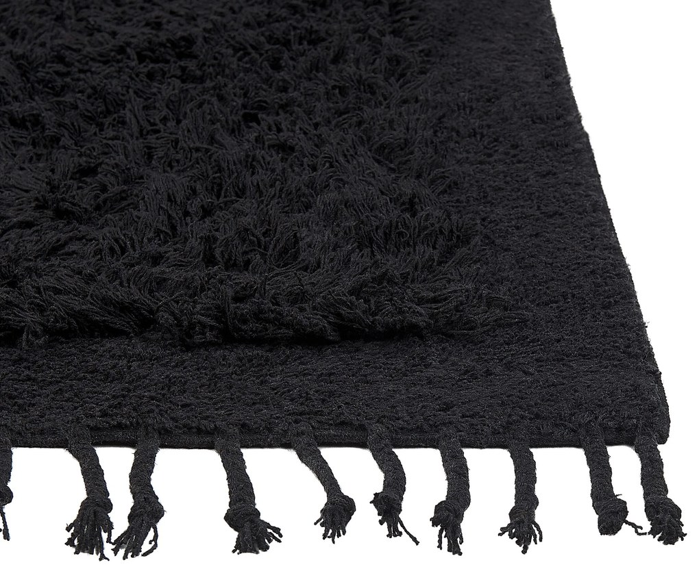Tapete de algodão preto 140 x 200 cm BITLIS Beliani