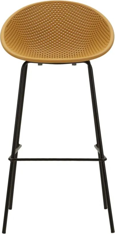 CONJUNTO DE 2 BANCOS DE BAR IBIZA 50X50X98 CM (ALTURA DO ASSENTO 75 CM) AMARELO E PRETO