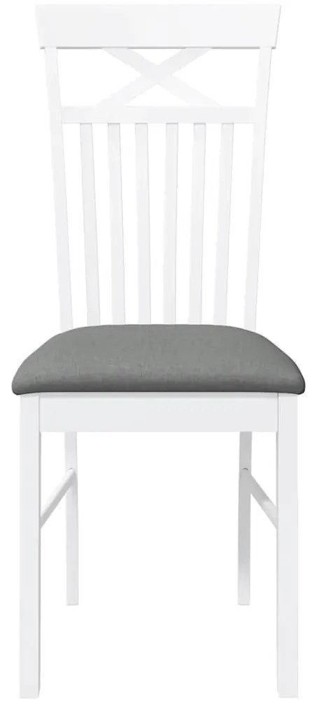 Cadeiras de jantar com almofadões 2 pcs madeira maciça branco