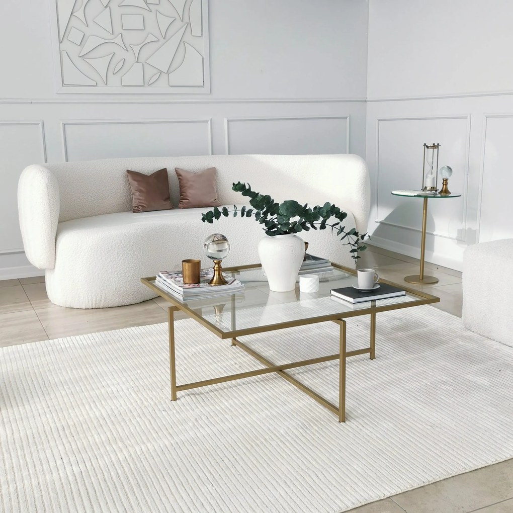 Mesa de Centro Sun S408 – Dourada – 85x35x85 cm
