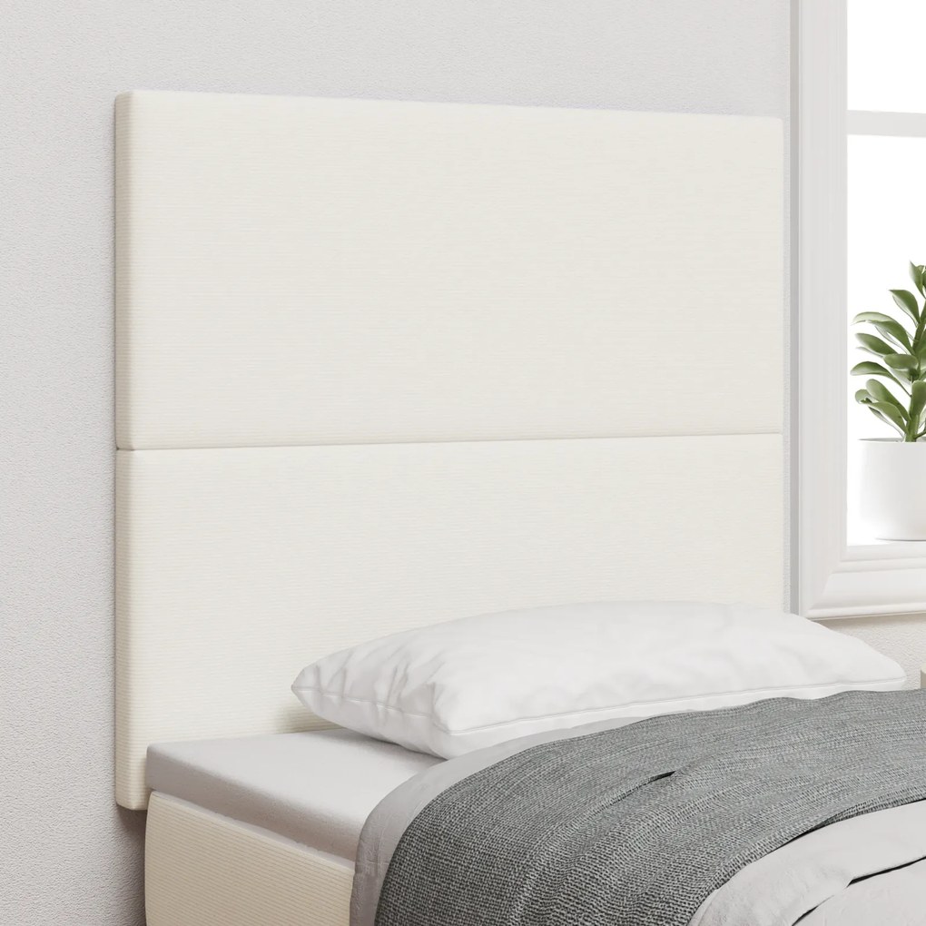 Cabeceira vidaXL Design Simples Creme 90 cm Tecido Corduroy