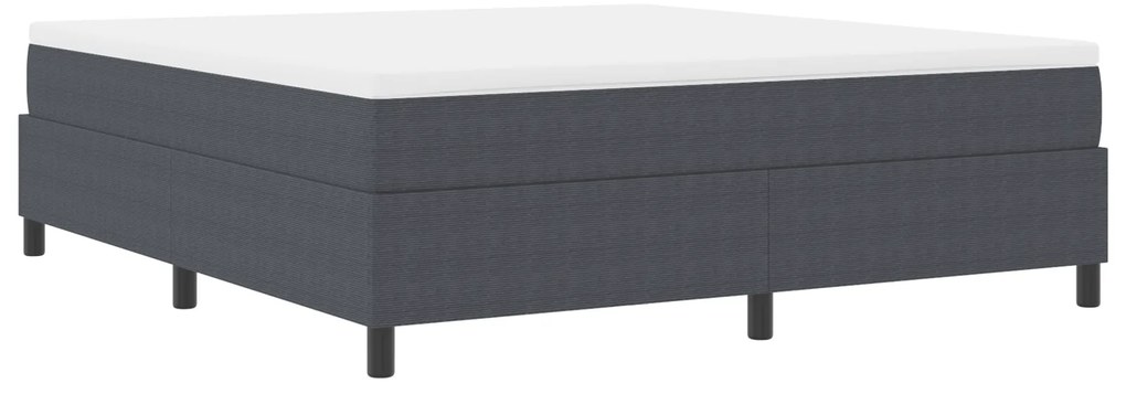 Cama Box Spring vidaXL Cinza Escuro Super King Tecido de Corduroy