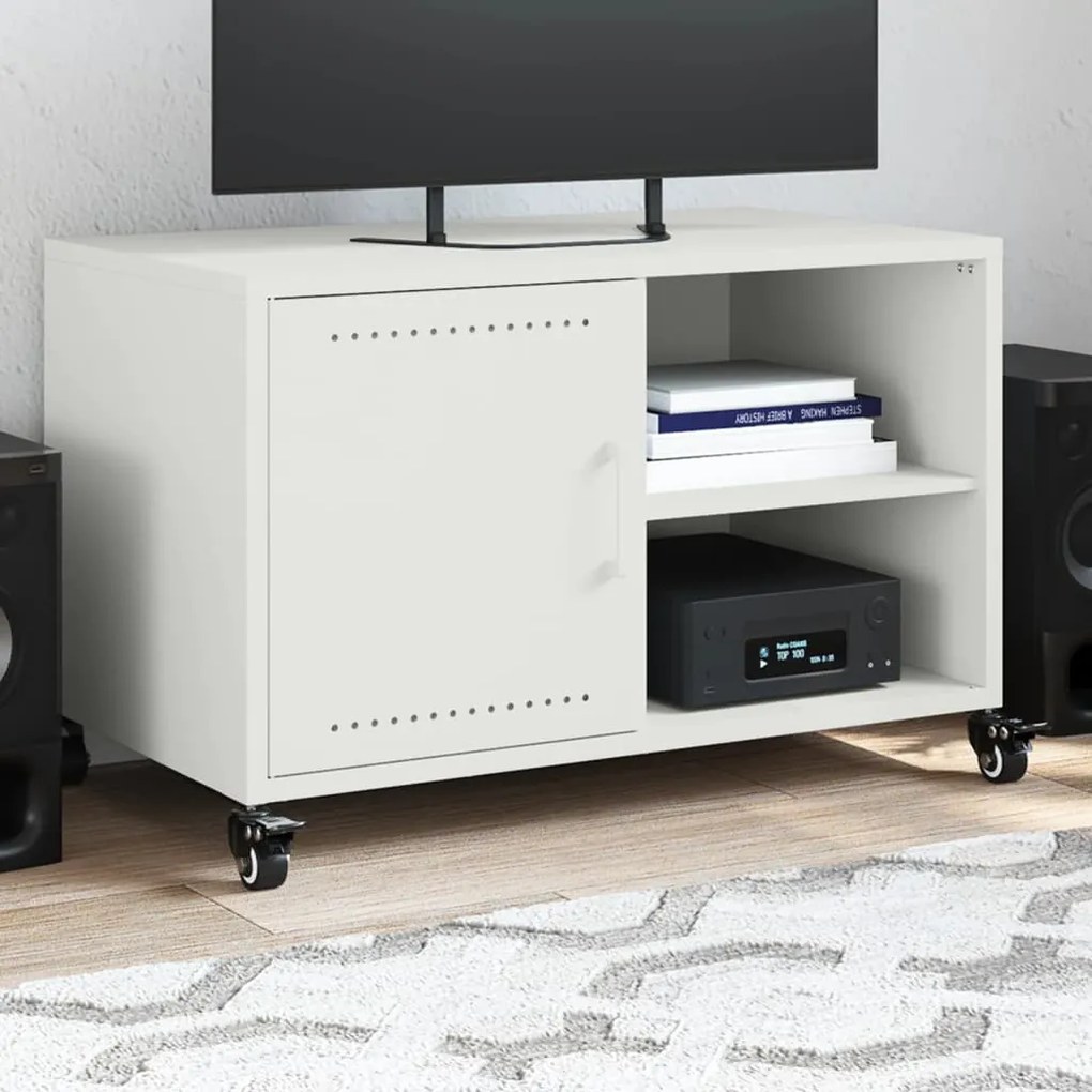 Móvel de TV 68x39x43,5 cm aço branco