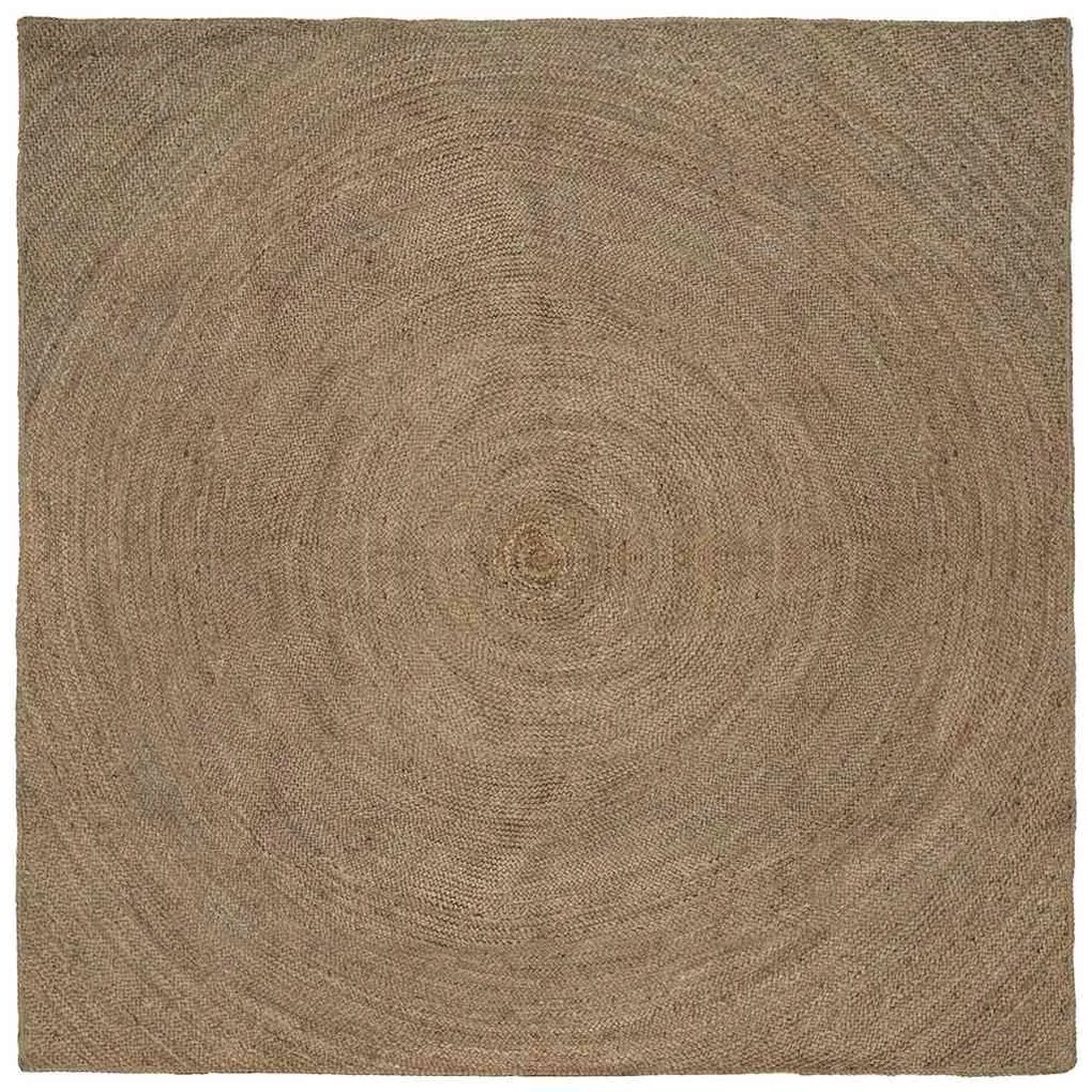 vidaXL Tapetes de área Quadrado Cinzeto 200 x 200 cm Juta